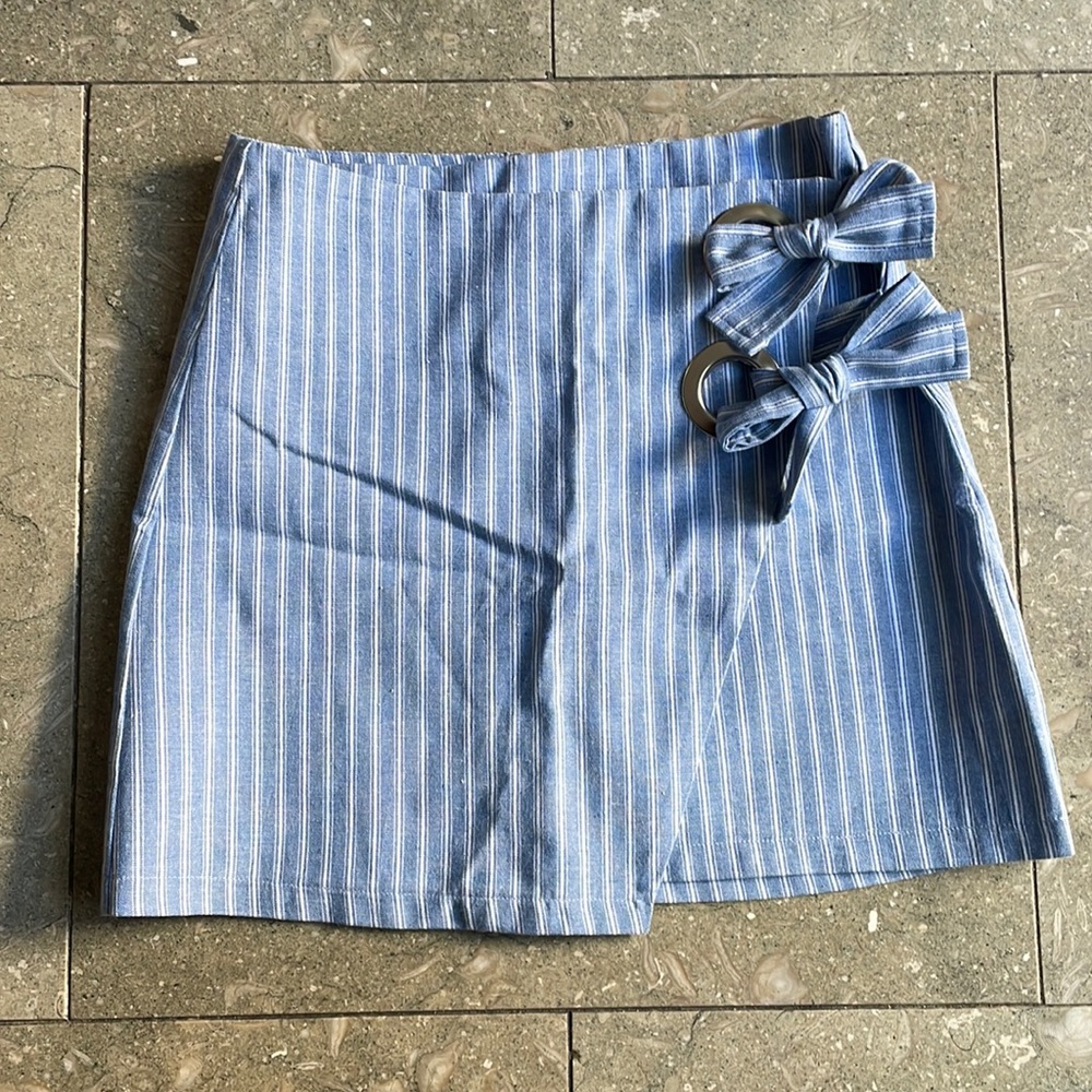 LF blue stripe mini skirt